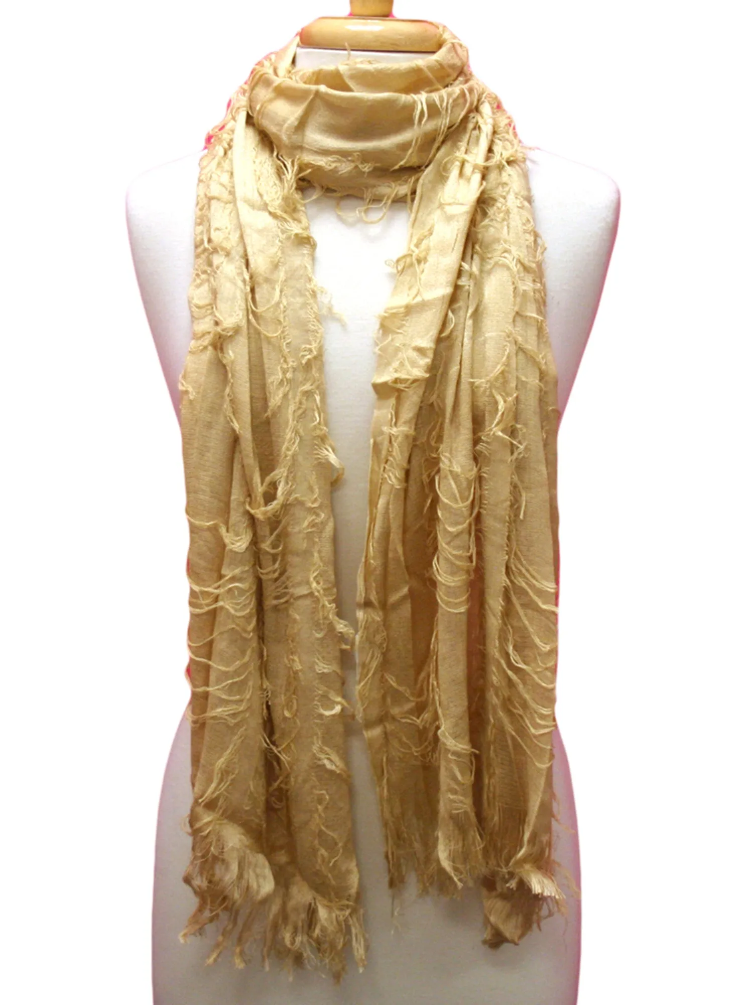 Wispy Frayed Fringe Scarf