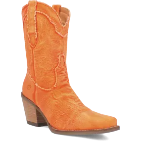 Y'all Need Dolly Distressed Orange Denim Embroidered Boots (DS)