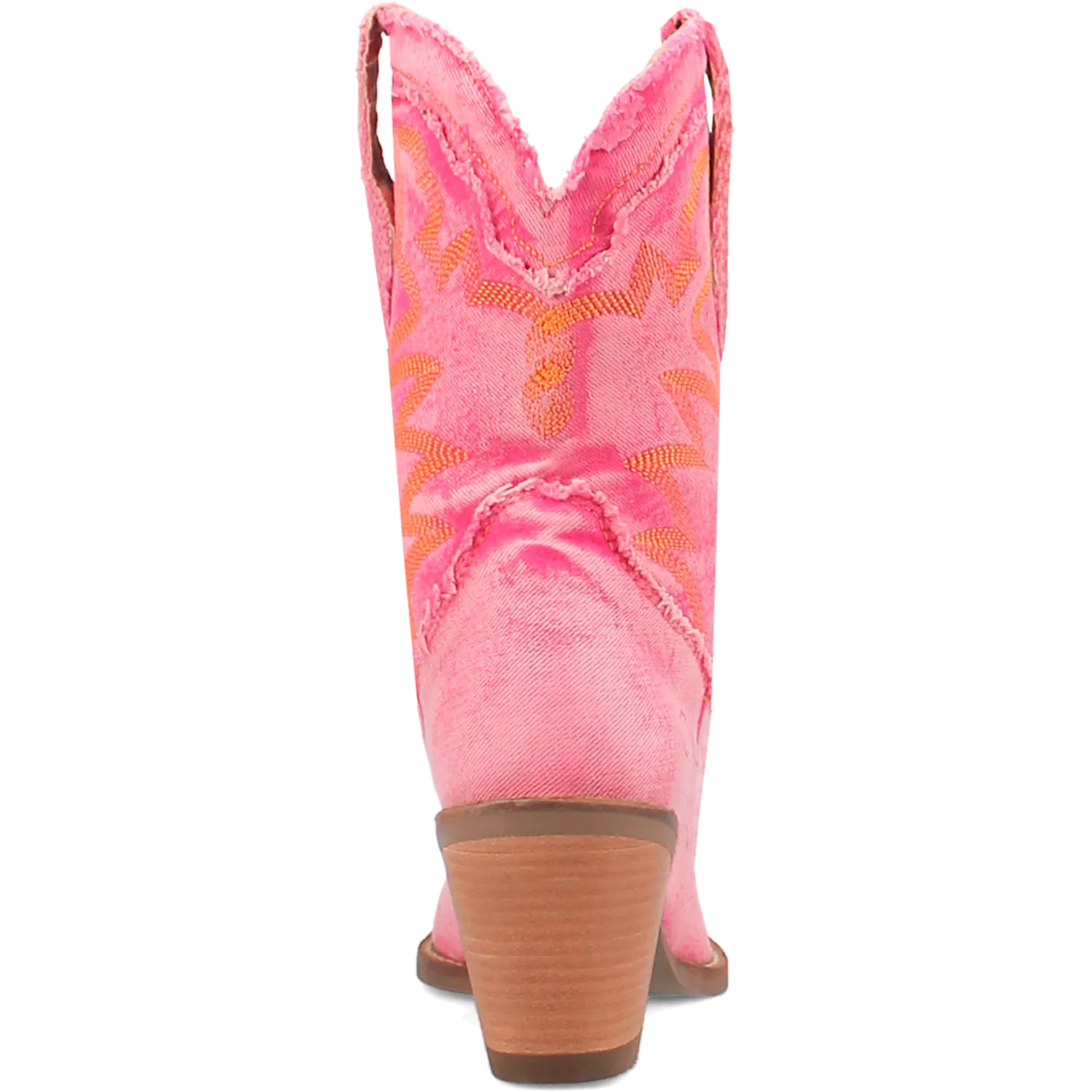 Y'all Need Dolly Distressed Pink Denim Embroidered Boots (DS)