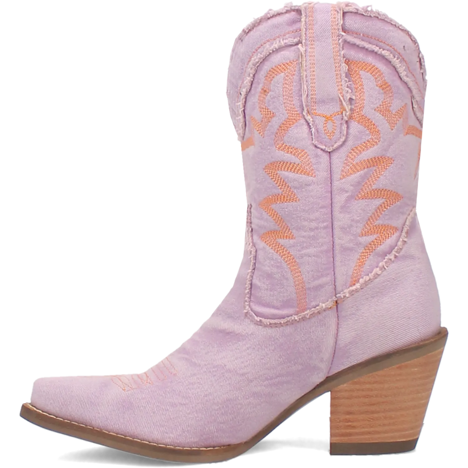 Y'all Need Dolly Distressed Purple Denim Embroidered Boots (DS)