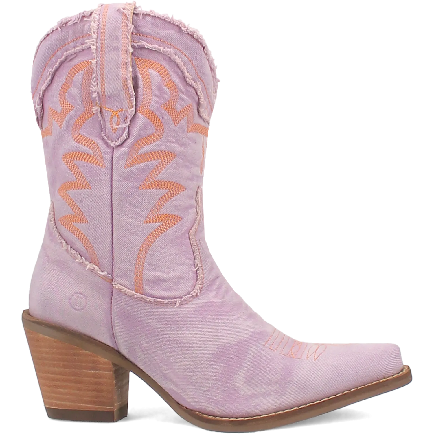 Y'all Need Dolly Distressed Purple Denim Embroidered Boots (DS)