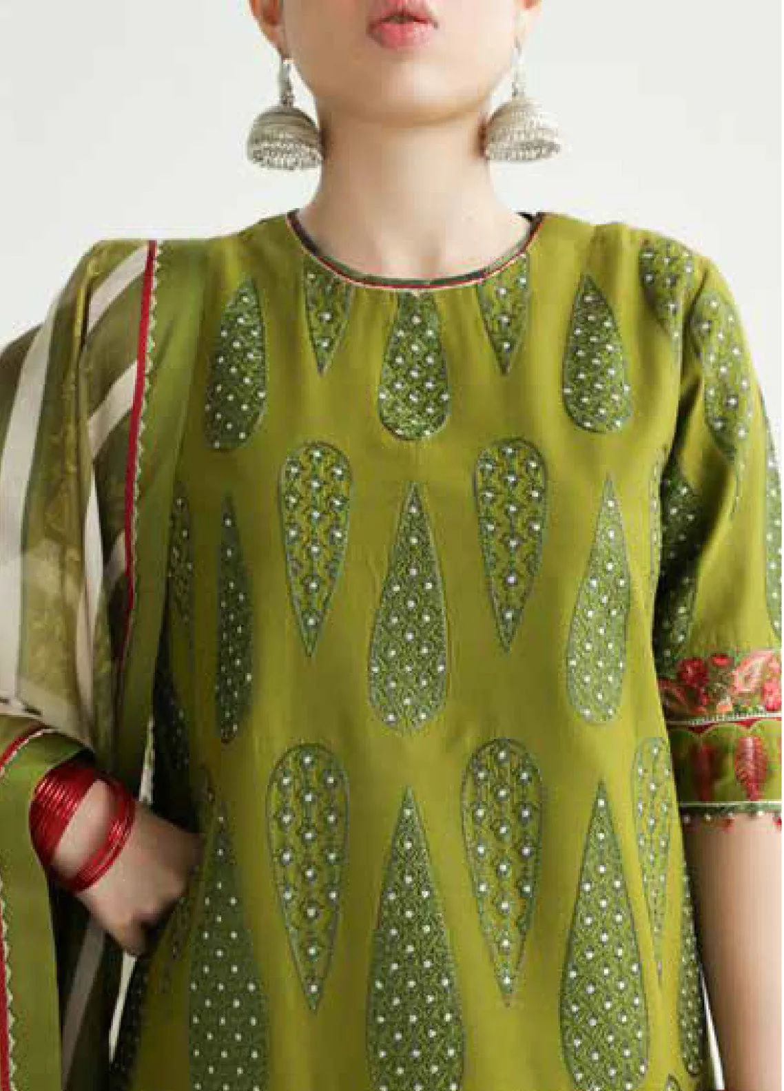 Zara Shahjahan Spring Embroidered Lawn 3 Piece Unstitched Suit ZSJ24SS-8B AAINA